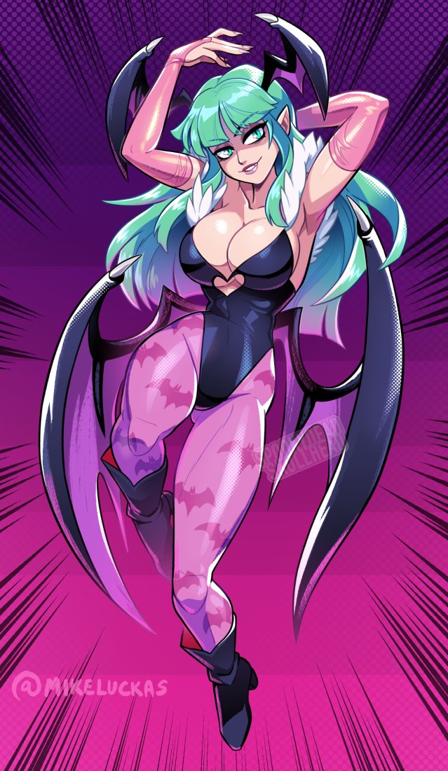 breasts darkstalkers datskelebutt female female_only itsdatskelebutt lowres mikeluckas morrigan_aensland solo succubus