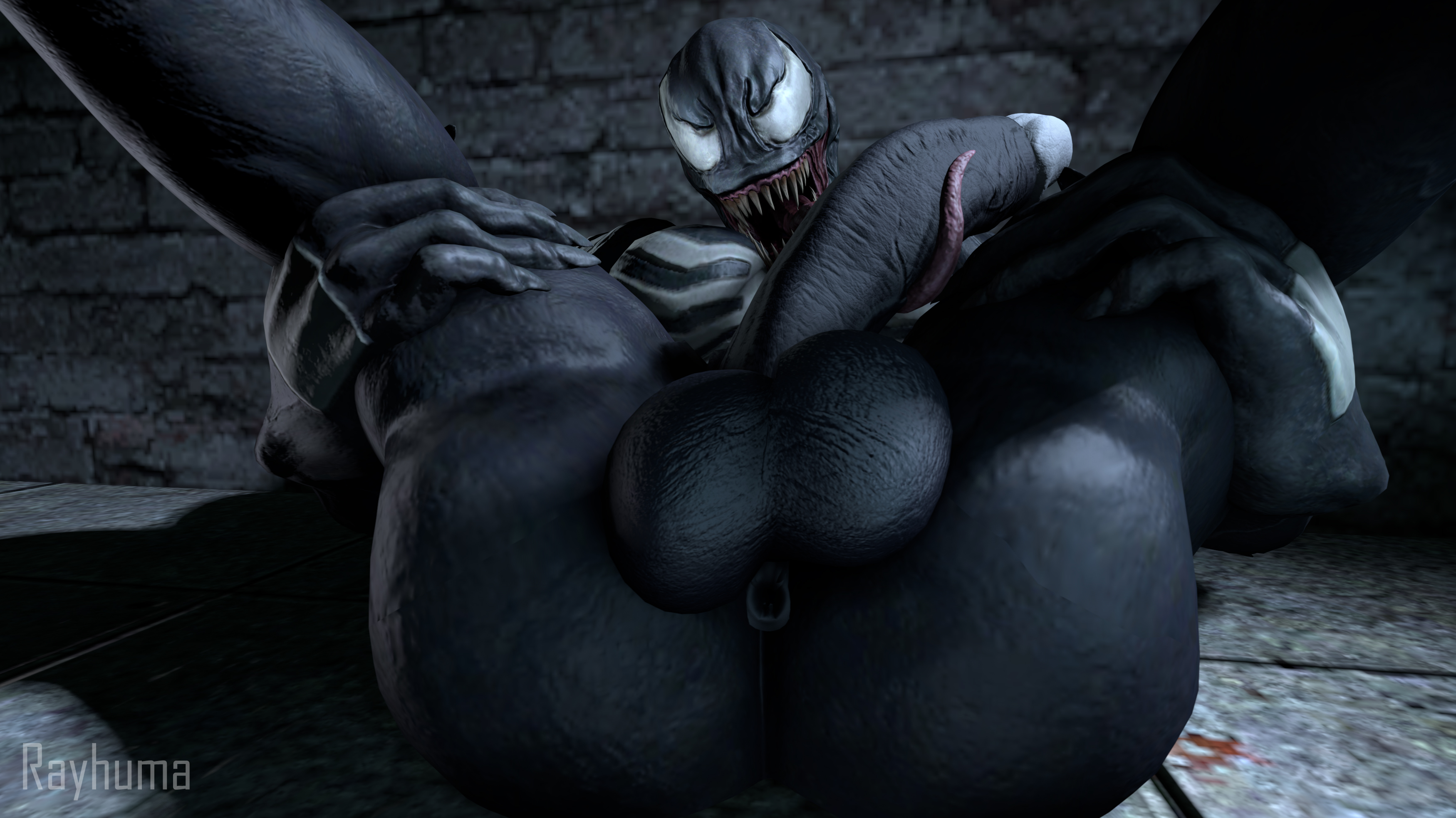 1futa, 3d, ass, balls, big balls, dick, futa only, futanari, intersex, inviting, inviting to sex, long tongue, looking at viewer, marvel, marvel comics, penis, presenting ass, rayhuma, repost, she-venom, smooth skin, solo, spider-man (series), spread legs, symbiote, venom (marvel)