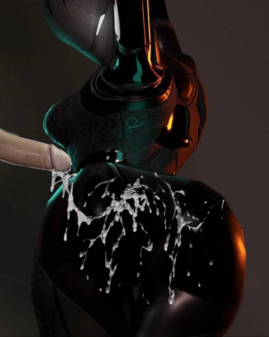 3d, armored lynx (fortnite), ass, bodysuit, clothed, cum, cum in ass, cum in clothes, cum on ass, female, fortnite, fully clothed, lynx (fortnite)