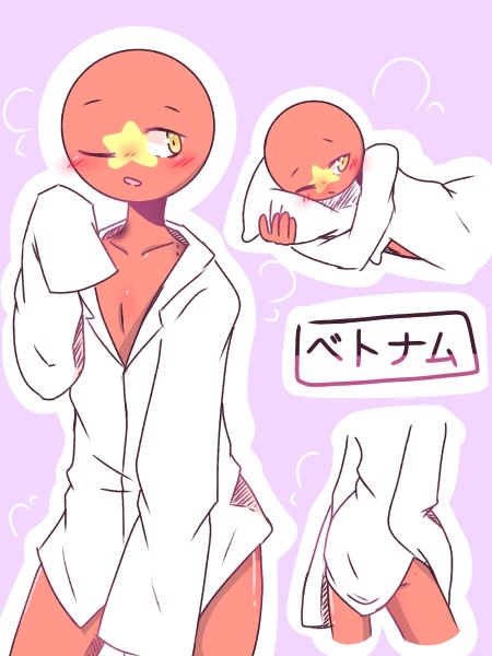 1boy bending_forward countryhumans femboy girly_boy male male_only shiny_thighs translated vietnam_(countryhumans) white_outline