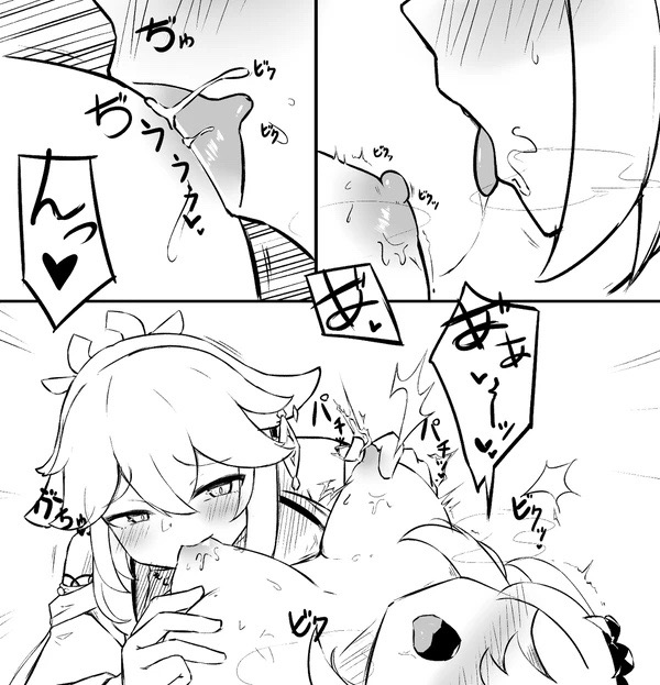 2girls, blush, breast grab, breasts, electric shock, electricity, electrostimulation, female, female only, fondling, fondling breast, fox ears, fox girl, genshin impact, groping, hair covering eye, hair ornament, lesbian sex, lucifina 006, lumine (genshin impact), manipulation, mihoyo, multiple females, multiple girls, nipple stimulation, nipples, open mouth, pinching nipples, see-through, shock, shocked, shocking, sparks, trembling, x-ray, yae miko, yuri