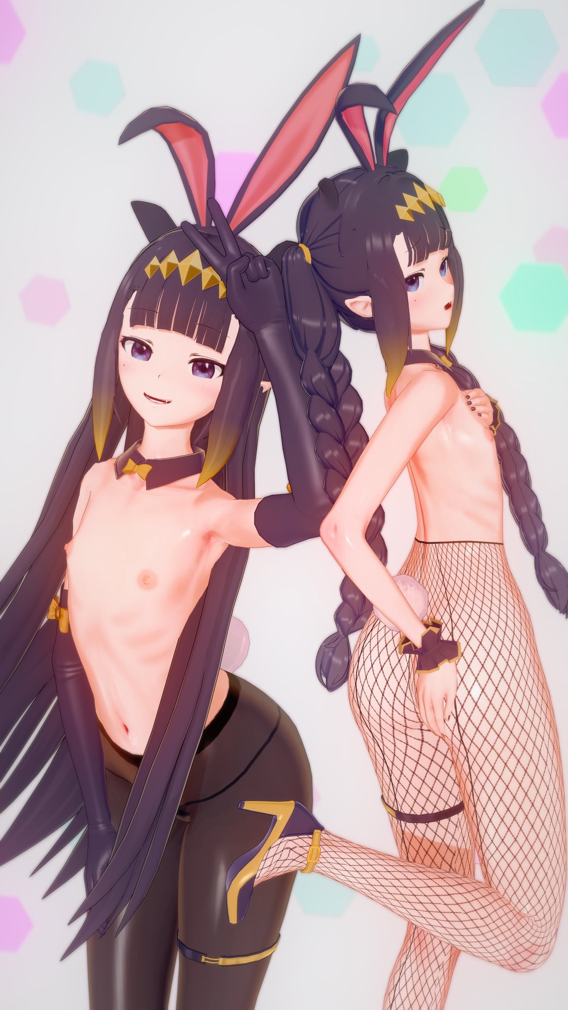 3d, bunnysuit, easter, female, happy easter, hololive, hololive english, hololive myth, ninomae ina'nis, virtual youtuber, wataamage
