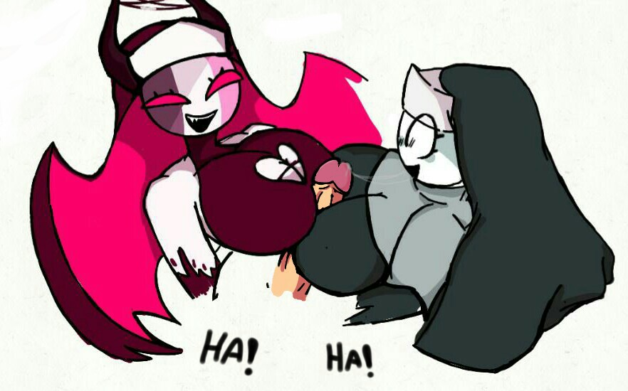 2girls, breast grab, breasts, demon, demon girl, female, fnf mods, friday night fever, friday night funkin, male, mid fight masses, nun, paizuri, penis, sarvente (dokki.doodlez), tagme, taki (fevertown), unknown artist