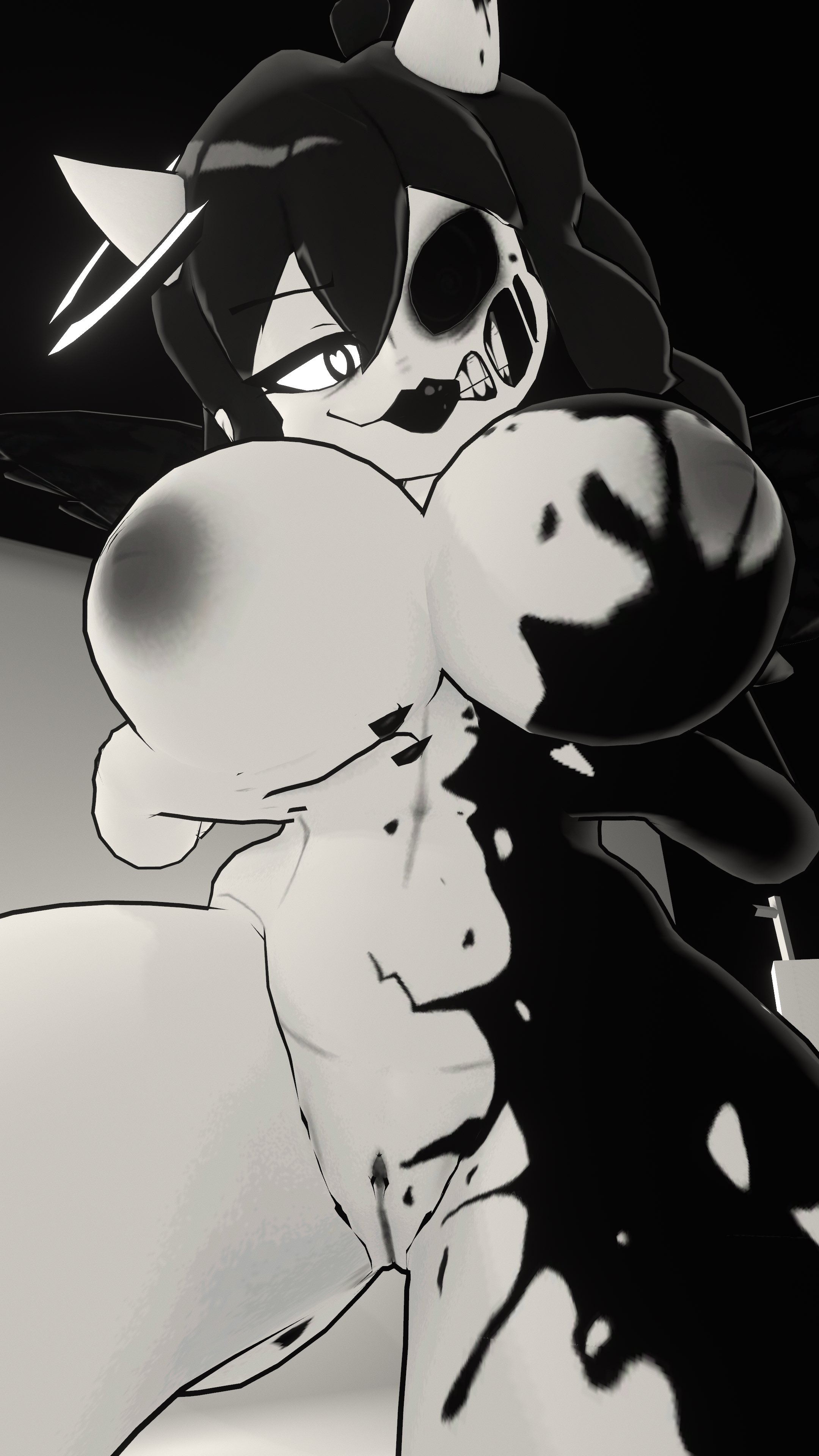 1girls, 3d, a1animatronic, bendy and the ink machine, corrupt angel (cally3d), female, solo, south shaed (dreams come true studio), susie campbell, twisted alice, ugly face nice body, vrchat