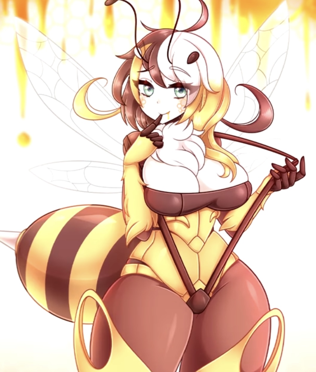 bee big_breasts furry insect_wings original_character thescarletdevil thick_thighs