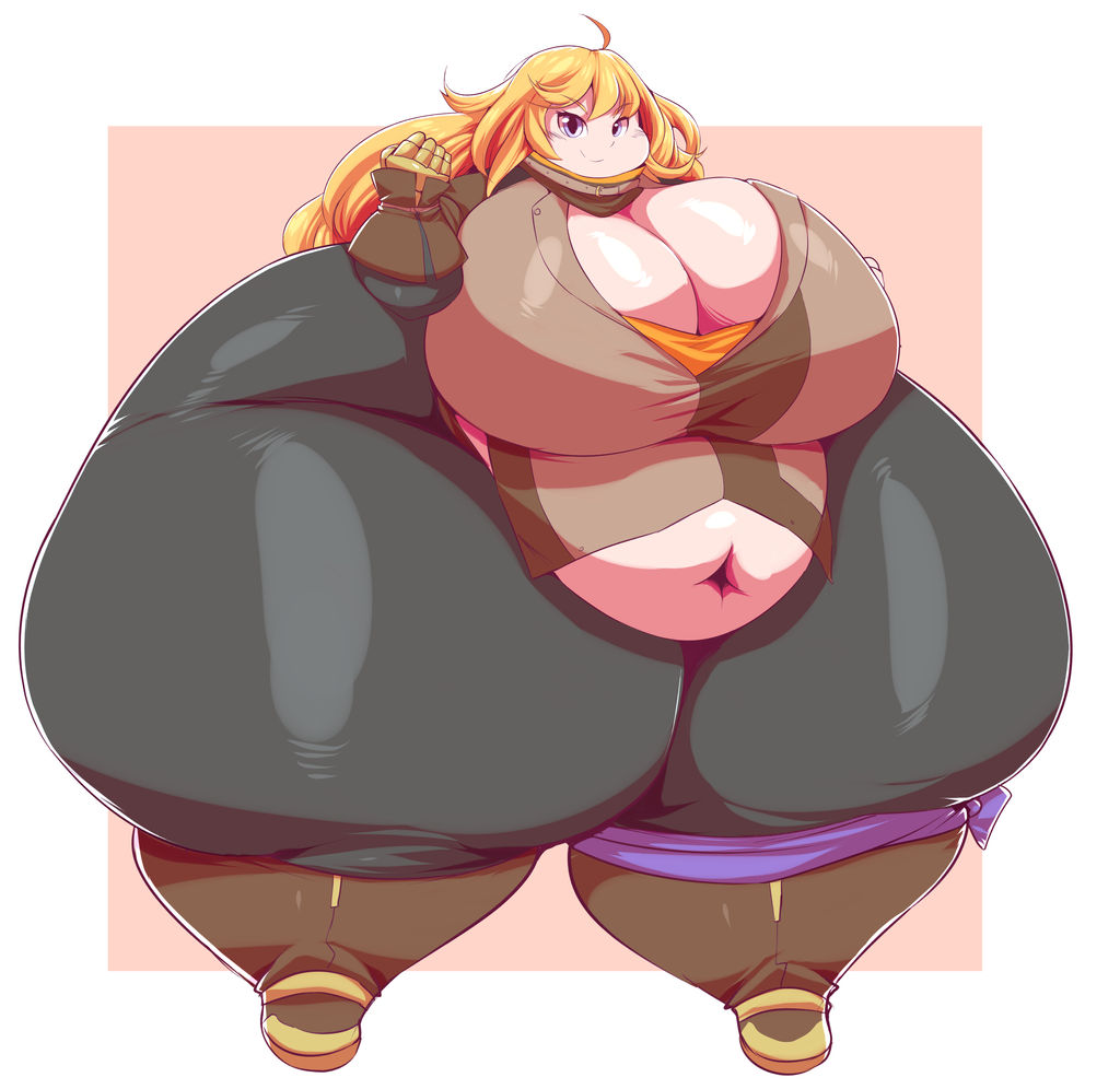 1girls, 2019, ass, bbw, belly, blonde hair, breasts, chubby, chubby female, cleavage, fat, fat female, female, female focus, gigantic ass, gigantic breasts, gigantic thighs, hips, huge ass, huge belly, huge breasts, hyper, hyper ass, hyper hips, hyper thighs, long hair, morbidly obese, obese, obese female, overweight, overweight female, plump, rooster teeth, rwby, solo, solo female, solo focus, ssbbw, thick thighs, thighs, trinity-fate62, tummy, wide hips, yang xiao long