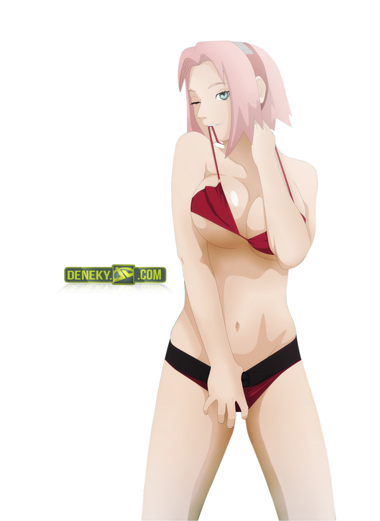 1girls bikini_in_mouth bikini_lift bikini_pull breasts cleavage clothed clothed_female clothes clothing deneky female female_only green_eyes long_hair looking_at_viewer midriff naruto naruto_(series) naruto_shippuden one_eye_closed pink_hair sakura_haruno seducing seductive seductive_eyes seductive_look seductive_smile shoulder_length_hair smile solo solo_focus strap_lift swimsuit tease teasing teasing_viewer undressing