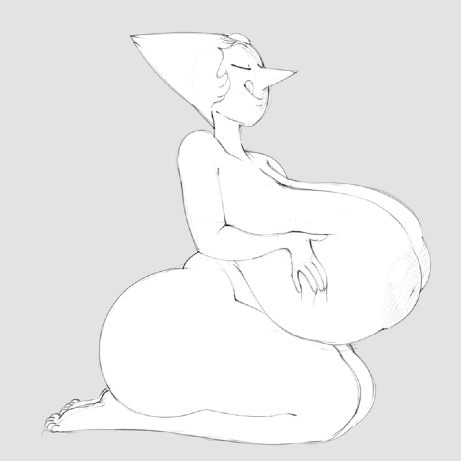 artist_request big_ass gem_(species) huge_ass huge_breasts large_breasts p: pearl_(steven_universe) sitting steven_universe thick_thighs thighs tongue tongue_out