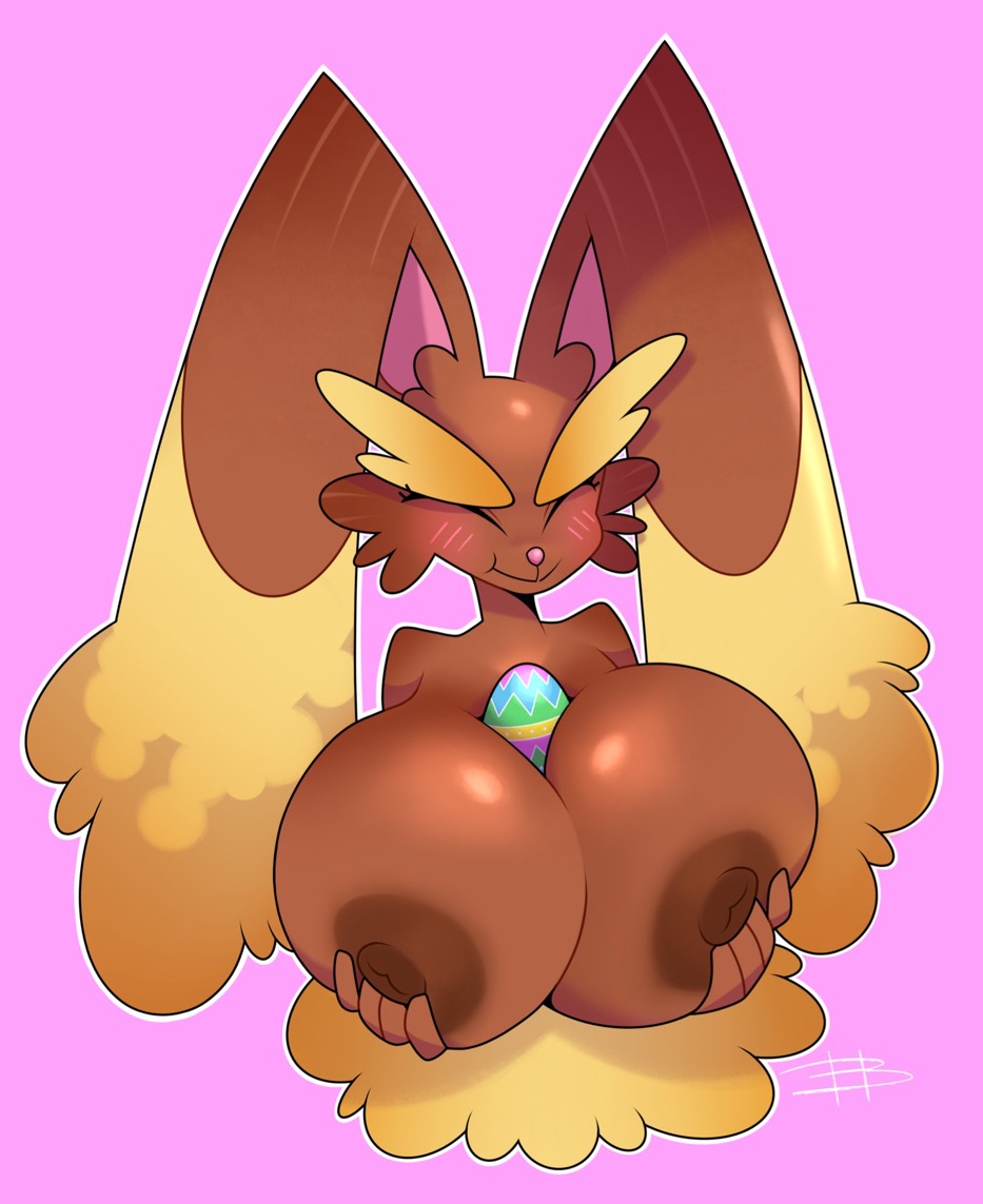 between_breasts breasts darkmodeert lopunny pokémon_(species) pokemon pokemon_(species)