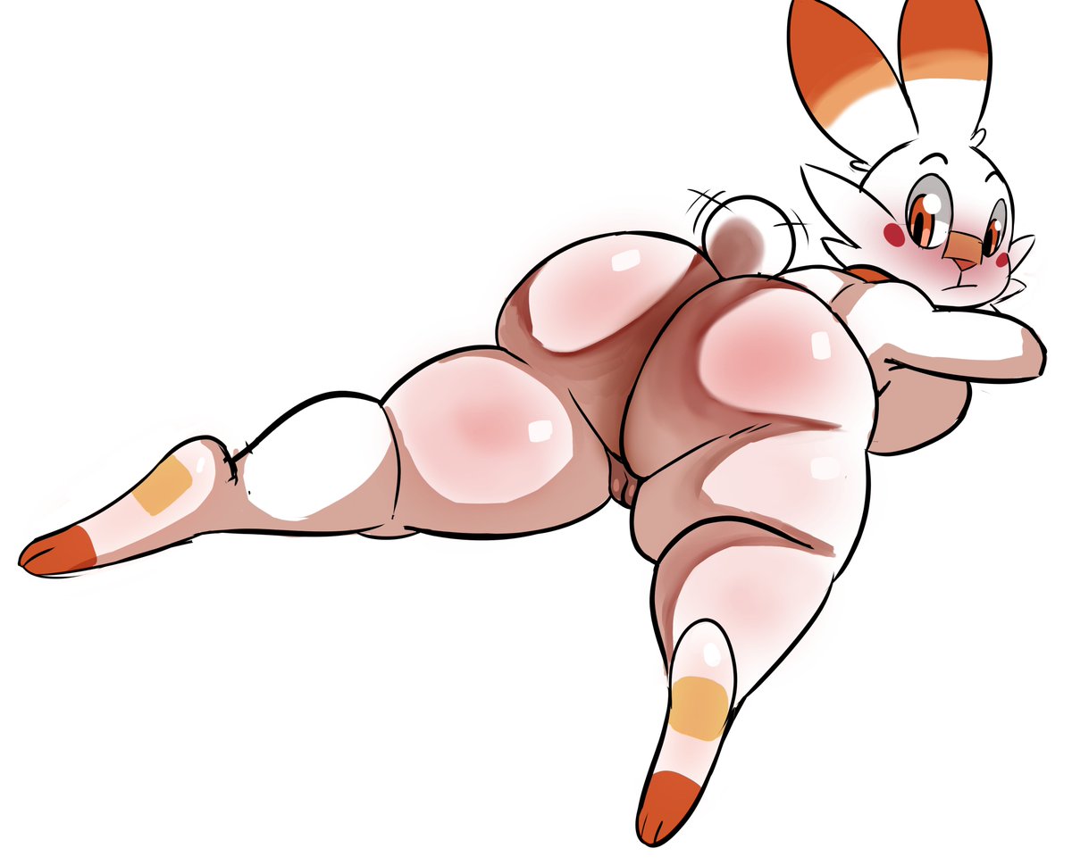 anthro, ass, ass crack, big ass, big breasts, breasts, bubble ass, bubble butt, butt crack, female, fur, furry, furry only, huge ass, isolatedartest, nintendo, pokémon (species), pokemon, pokemon (species), pussy, scorbunny, tagme, tail, thick thighs, wide hips
