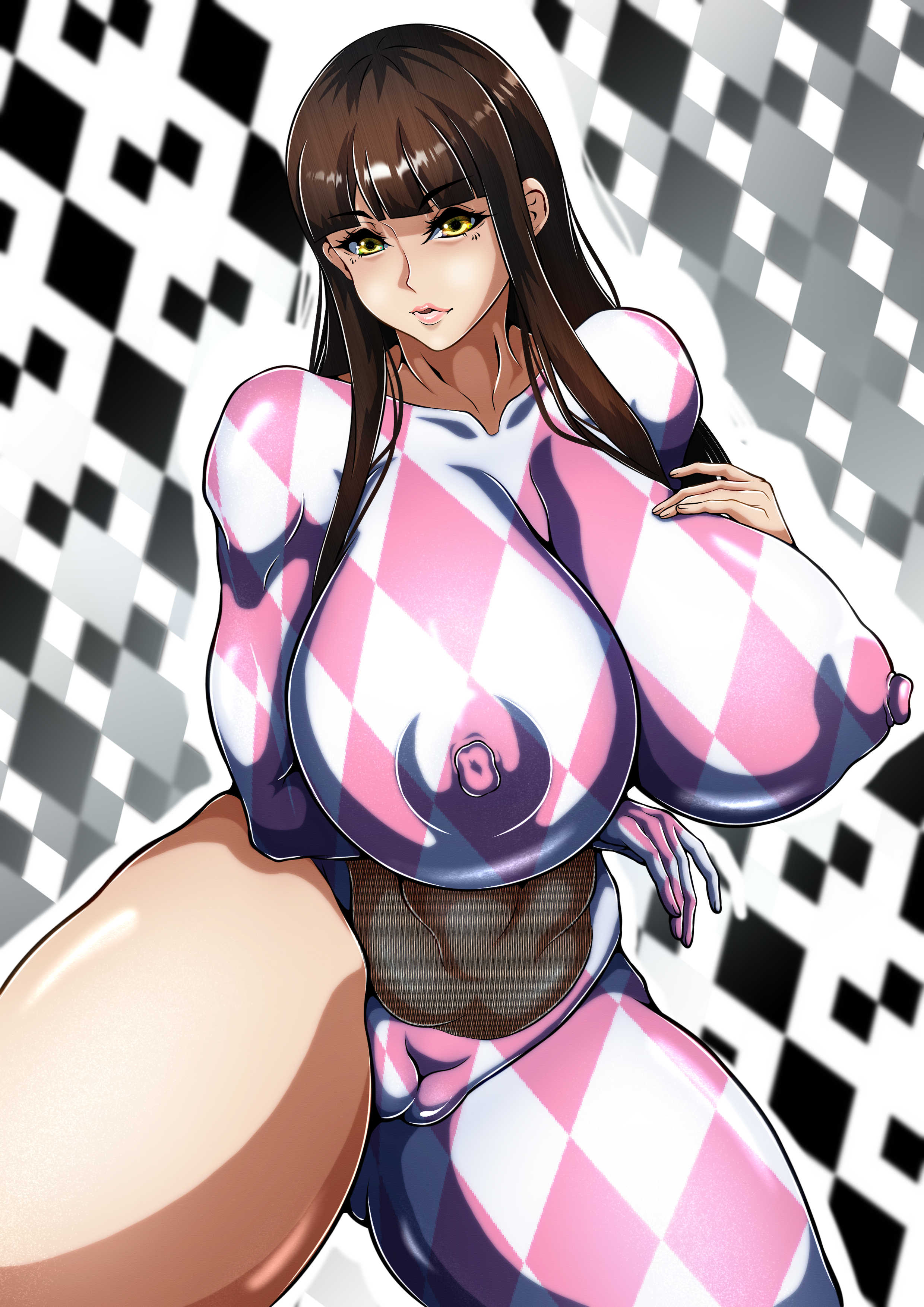 1girls, big breasts, breasts, brown hair, curvaceous, curvy, curvy body, curvy female, curvy figure, female, female focus, girls und panzer, huge breasts, large breasts, long hair, looking at viewer, milf, mojihe, mother, nipples, nishizumi shiho, thick thighs, thighs, venus body, voluptuous