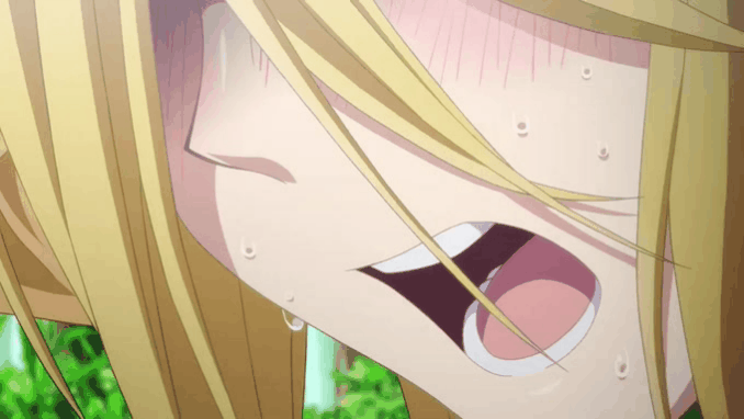 1boy, 1girls, animated, animated gif, blood, breast grab, breasts, breath, centaur, centauress, centorea shianus, female, male, monster girl, monster musume no iru nichijou, screencap, screenshot, taur