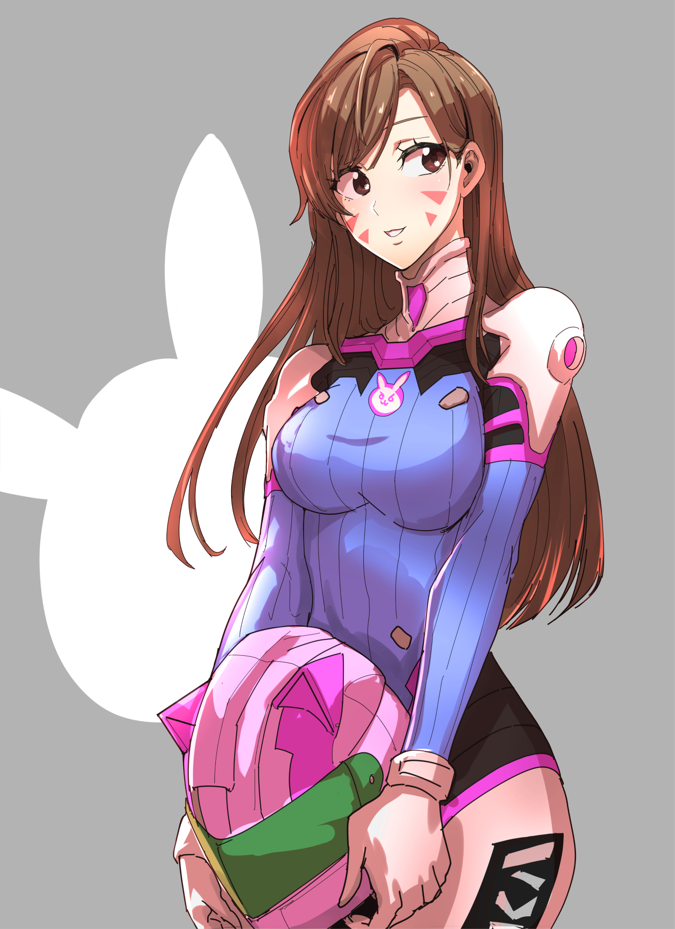 1girls, big breasts, blizzard entertainment, breasts, clash kuro neko, d.va, female, female only, light skin, light-skinned female, overwatch, tagme, tight clothing, zero suit