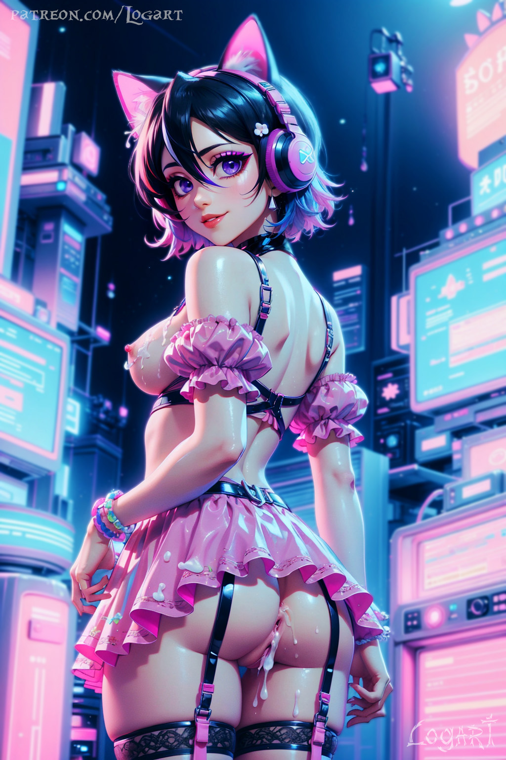 1girls absurdres ai_generated anime anime_style big_eyes black_hair bleach bleach:_the_thousand-year_blood_war breasts cat_ears cleavage cum cum_on_body cum_on_breasts curvy curvy_female cute cute_face detailed exposed exposed_breasts female female_only front_view gamer_girl garter_straps harness high_quality highres hourglass_figure kawaii kuchiki_rukia latex leak leaked logart naked naked_female nipples nsfw nude nudity petite petite_body seductive sensitive small_breasts smile solo stable_diffusion stockings tagme young younger_female