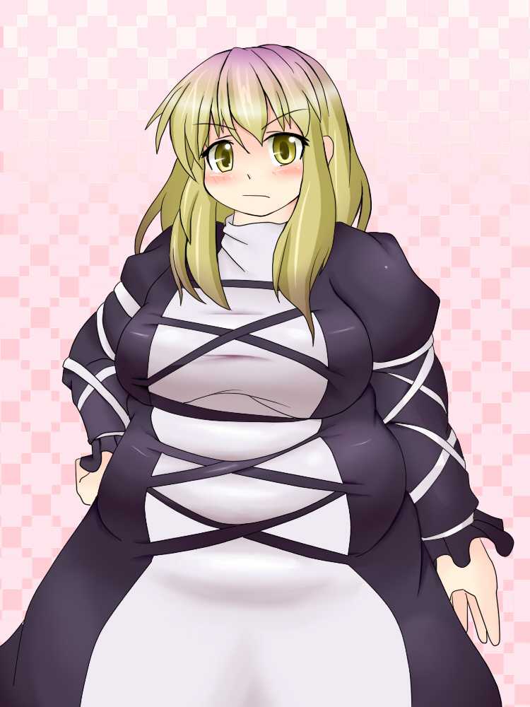 bbw belly_overhang big_belly big_female blush chubby chubby_female embarrassed fat fat_female fat_fetish fat_girl fat_woman fatty hijiri_byakuren large_female obese obese_female overweight overweight_female plump pork_chop thick_thighs touhou tubby weight_gain