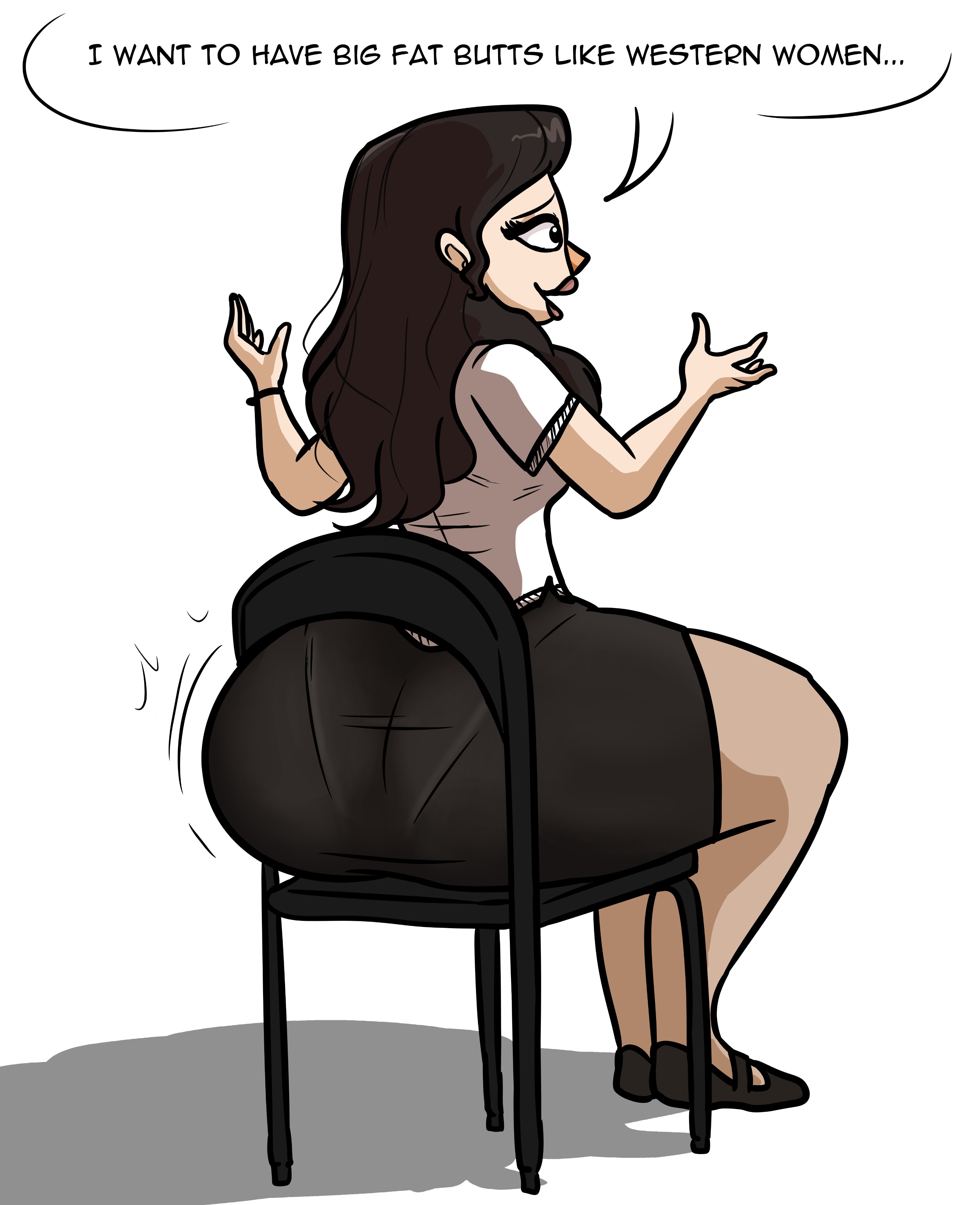 1girls, asian, asian female, ass, ass size talk, big ass, english, female, female only, fully clothed, huge ass, interview girl, long hair, looking away, max1mus, meme, mingmang, paag, panties visible through clothing, pantyhose, pantylines, real person, sitting, sitting on chair, size talk, skirt, text, text bubble