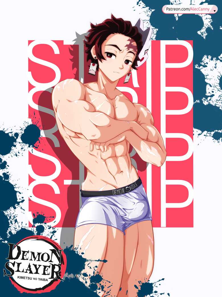 abs aleccanny bulge bulge_through_clothing demon_slayer kimetsu_no_yaiba muscles muscular muscular_arms muscular_legs muscular_male muscular_thighs patreon patreon_logo patreon_username scars solo_male tanjiro_kamado thick_arms thick_thighs underwear underwear_only yaoi