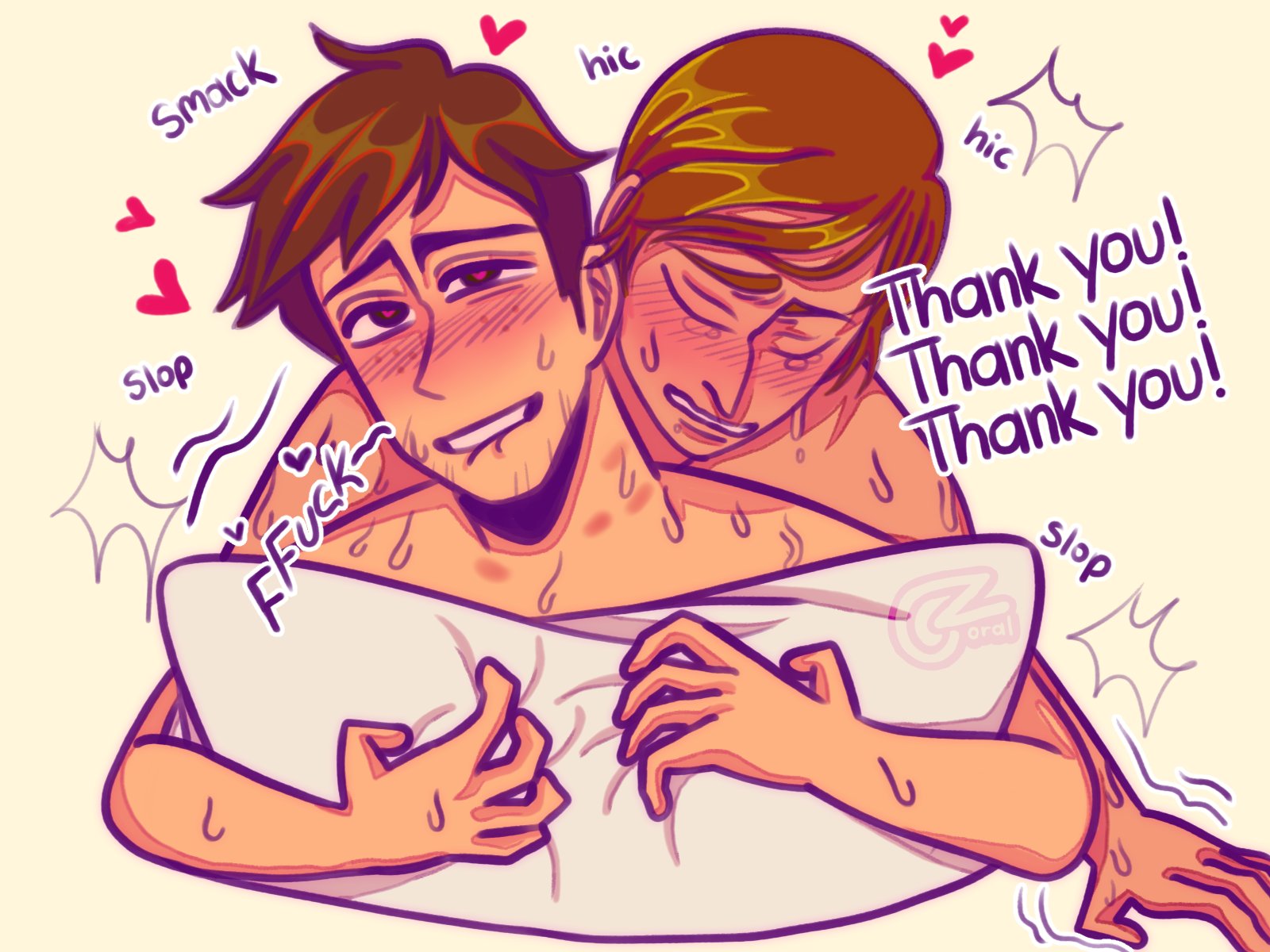 dispatch (game), gay, heart, heart symbol, implied penetration, male, male only, robert robertson, thank you, waterboy (dispatch), yaoi, zoralc0