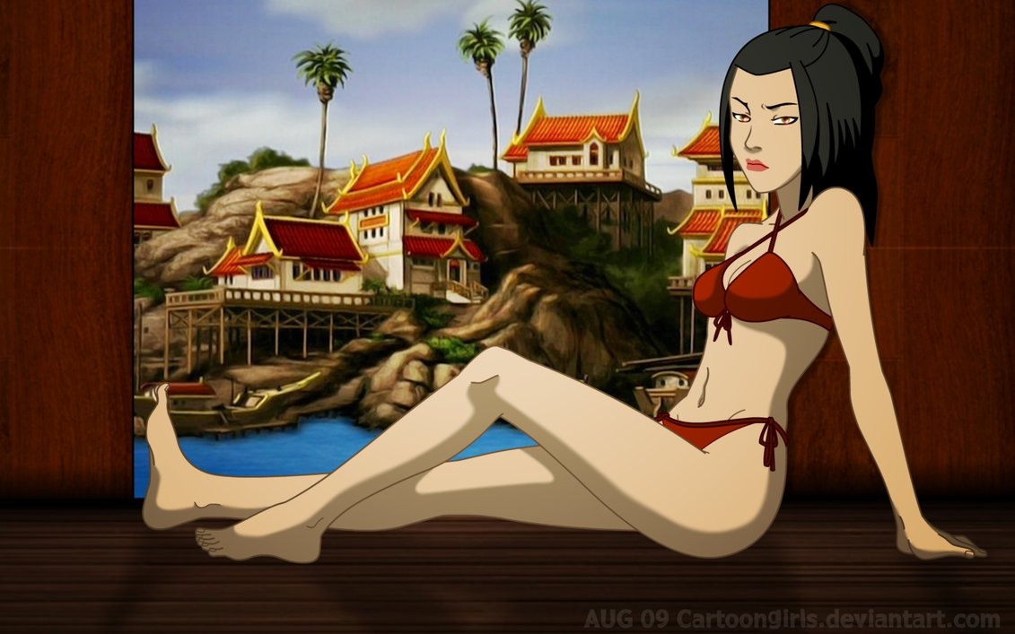 1girls avatar_legends avatar_the_last_airbender azula bikini black_hair cartoongirls female fire_nation red_bikini swimsuit