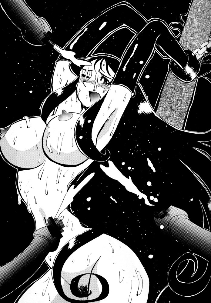 1girls 90s blush bound breasts censored cum curvaceous female giant_robo ginrei gloves greyscale human large_breasts long_hair monochrome nipples nude pubic_hair restrained solo_focus tagme thick_thighs wide_hips yokoyama_chicha