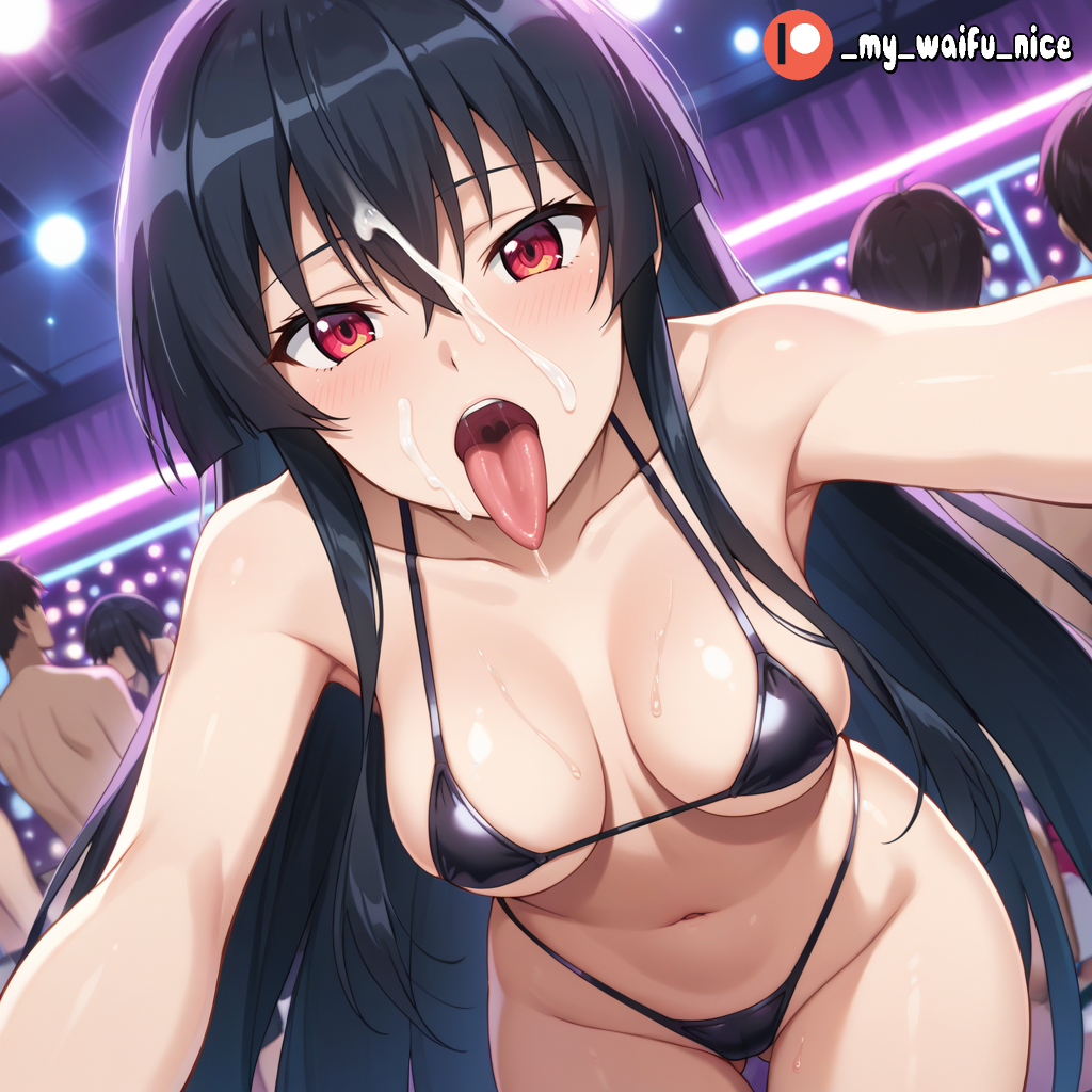 ai_generated akame_(akame_ga_kill!) akame_ga_kill! black_hair breasts nipples red_eyes