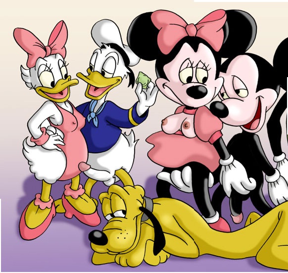 alternate_breast_size black_hole_sun daisy_duck disney donald_duck mickey_mouse mickey_mouse_shorts minnie_mouse nipples pluto soft_feathers