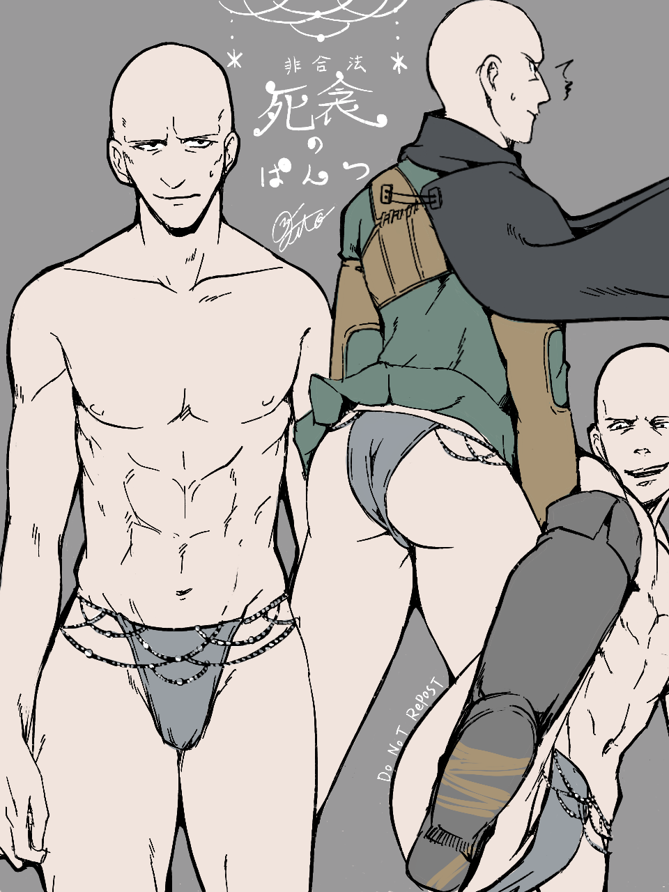 1boy 2022 abs ass ass_focus bald big_breasts breasts bulge bulge_through_clothing dat_ass deathbed_smalls elden_ring feminine_male fromsoftware himbo jitookami male male_only patches_(fromsoftware) patches_the_untethered tight_clothing underwear