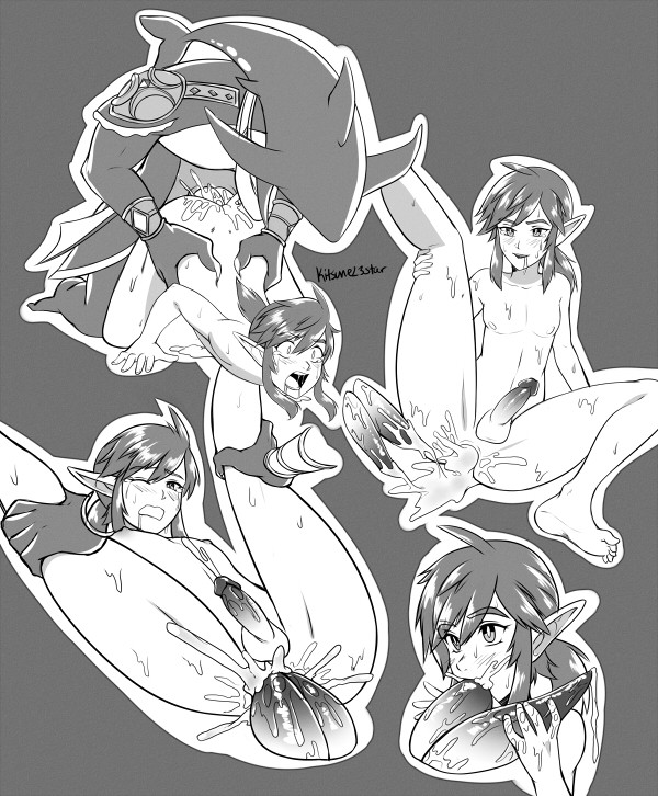 2boys, ass, balls, breath of the wild, cum in ass, diphallia, diphallism, duo, duo focus, femboy, fish, gay, interspecies, kitsune23star, link, link (breath of the wild), male, male focus, male only, multi genitalia, multi penis, nintendo, penis, post-sex, sidon (zelda), tagme, the legend of zelda, uncensored, yaoi, zora