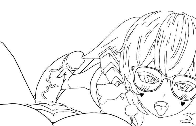 ahe_gao animal_ears black_and_white blush demon demon_girl fox_ears glasses glubbable handjob heart heart-shaped_pupils horns huge_cock indie_virtual_youtuber large_breasts large_penis line_art phantom89489053 pov pov_eye_contact pov_handjob succubus tongue tongue_out veiny_penis virtual_youtuber vrchat