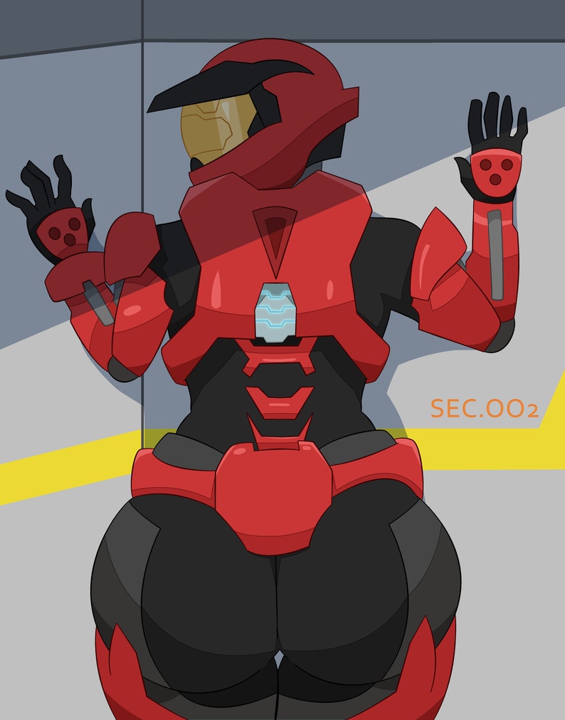1girls, against wall, alternate color, alternate version available, armor, ass, big ass, big breasts, breasts, curvy, female, female spartan (halo), halo (game), halo (series), halo reach, helmet, red, red armor, spartan (halo), thick ass, thick thighs