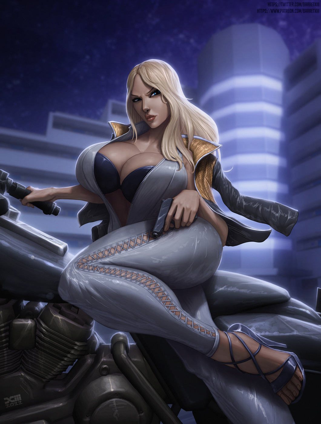 1girls barretxiii big_breasts bimbo blonde_hair blue_eyes breasts cleavage feet female female_only heels high_heels killer_is_dead large_breasts lips pale-skinned_female pale_skin perky_breasts platinum_blonde_hair pose solo thick_thighs toes vivienne_squall wide_hips