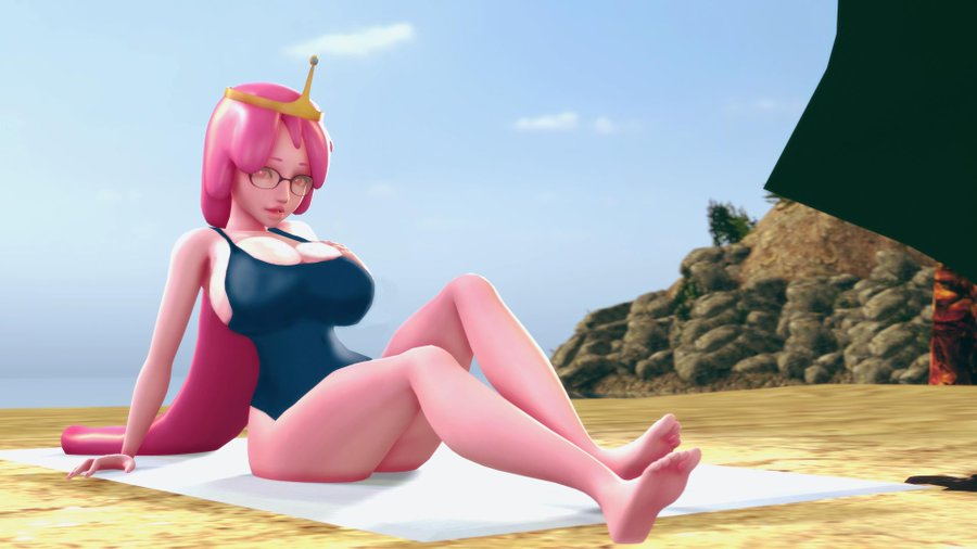 adventure_time big_breasts bonnibel_bubblegum legs pink_skin princess_bubblegum swimsuit