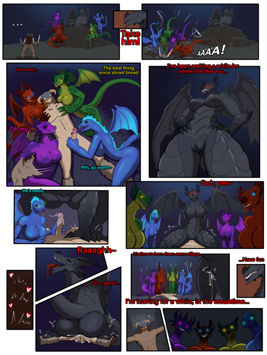 alduin anthro comic comic_page dovahkiin dragon dragon_girl skyrim spacemaxmarine the_elder_scrolls