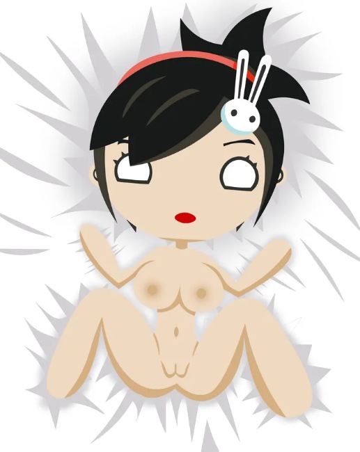 black_hair dakimakura naked radio_gosha white_background