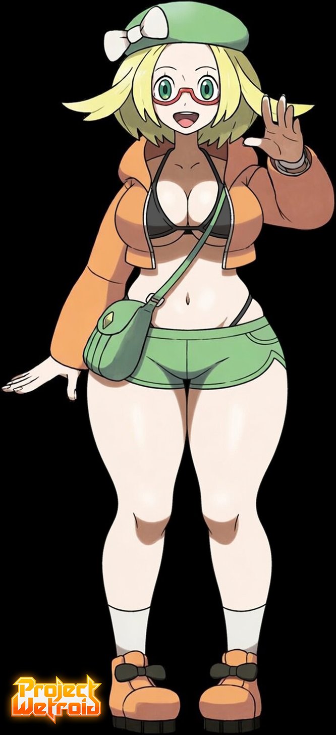 1girls, bianca (pokemon), black background, official style, pokemon, pokemon bw2, projectwetroid, tagme