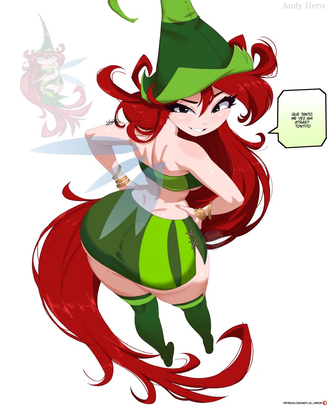 1girls, 2d, andy hero, ass, betilla (rayman), big ass, big butt, big hips, big thighs, black eyes, boobs, bottom heavy, breasts, butt, dialog, dialogue, eyebrows, eyelashes, eyes, fairy, fairy wings, female, female focus, female only, hair, hands on hips, hips, huge ass, huge butt, huge hips, huge thighs, light body, light skin, light-skinned female, long hair, looking back, nymph (rayman), questionable, rayman (series), rayman origins, red hair, small boobs, small breasts, small tits, solo, solo female, solo focus, spanish, spanish dialogue, spanish text, tagme, text, text box, thighs, tits, very long hair, voluptuous, voluptuous body, voluptuous female