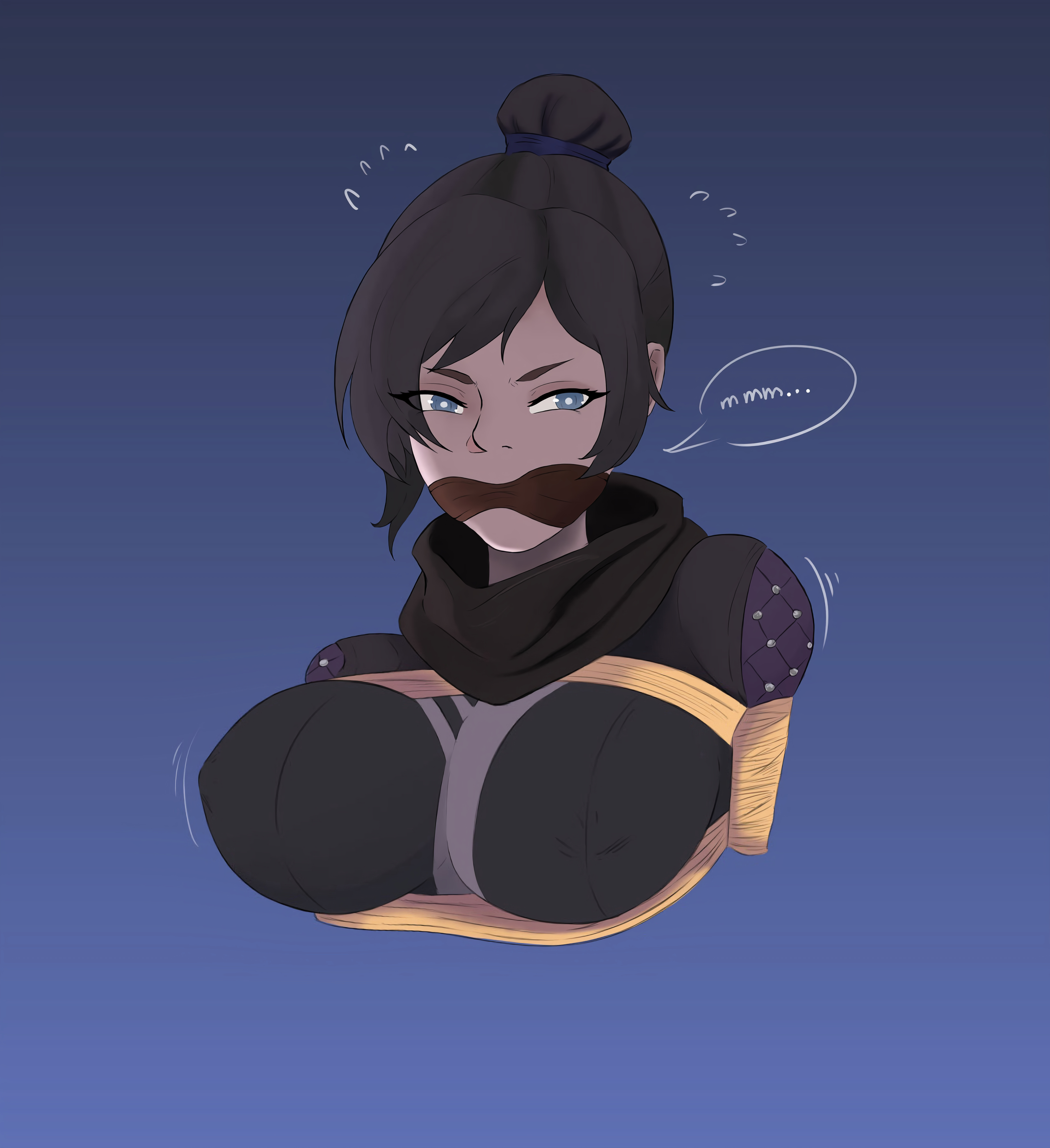 2d, alternate breast size, apex legends, big breasts, bondage, breast squeeze, breast squish, breasts, bursting breasts, female, huge breasts, jumpsuit, looking at another, nipple bulge, nipples, simple background, skin tight, skin tight suit, stretched clothing, tight clothes, tight clothing, unknown artist, wraith (apex legends)