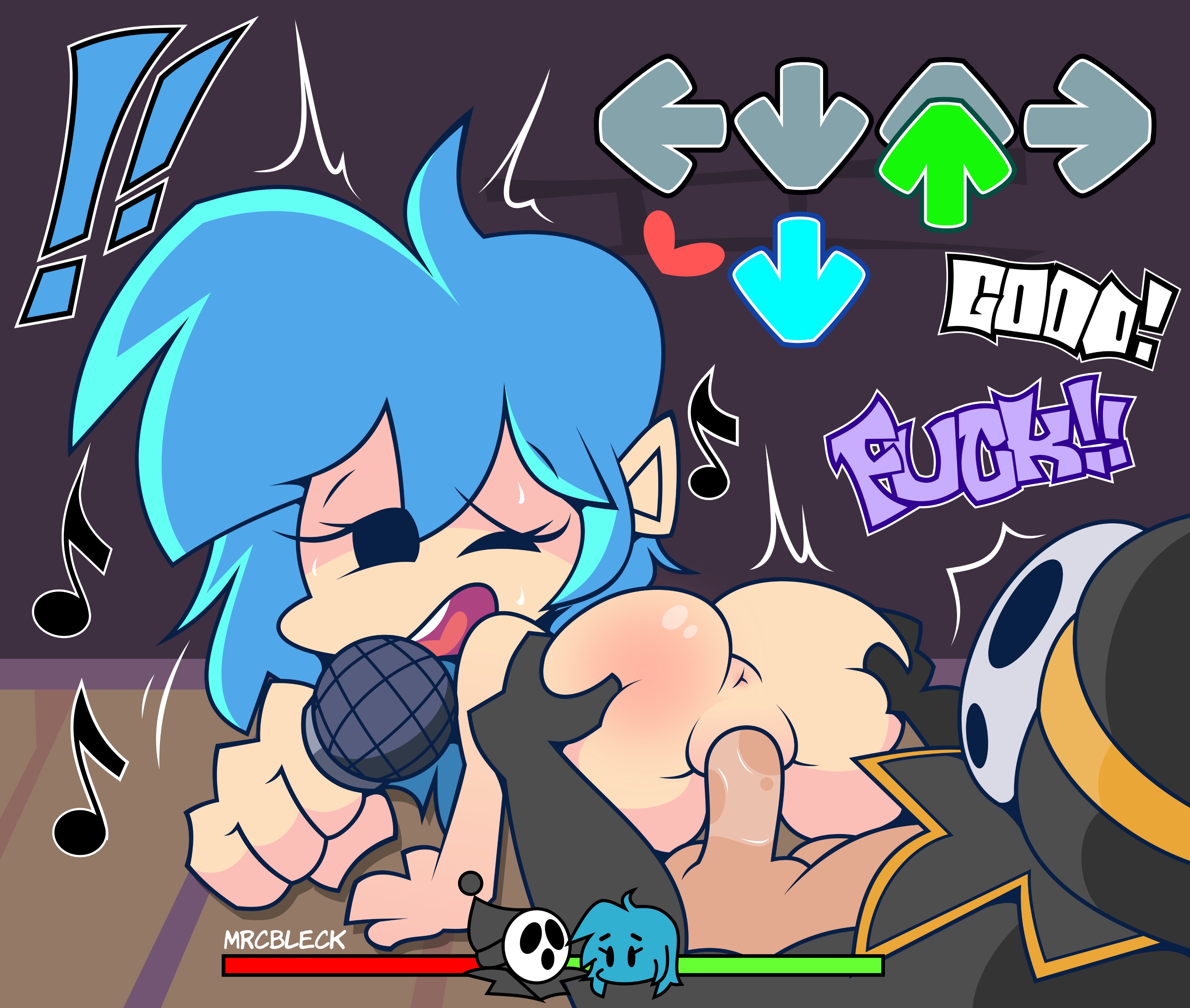1boy, 1girls, anti groove, ass, ass grab, black eyes, blue hair, crossover, female, female boyfriend (friday night funkin), friday night funkin, heart, kaity xml (mizanploz), male, male focus, male penetrating, male penetrating female, male/female, mario (series), mask, mrcbleck, original character, penetration, rule 63, sex, shy guy