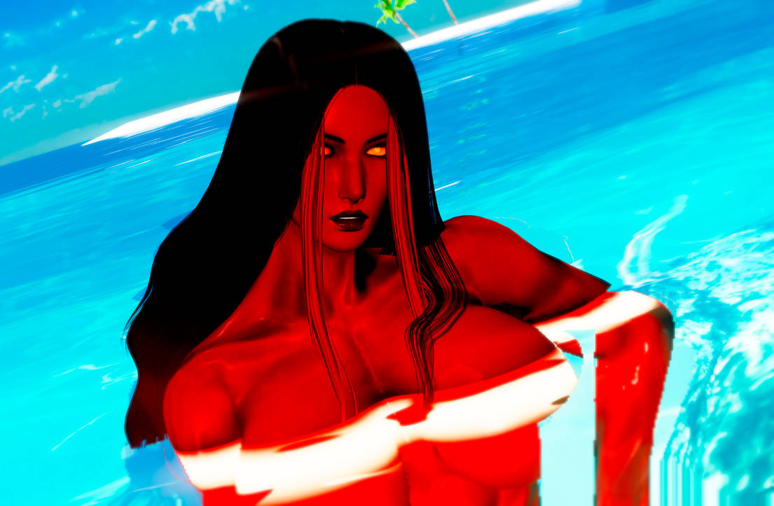 1girls 3d betty_ross big_breasts doom4rus female_only hulk_(series) marvel marvel_comics muscular_female nude nude_female red-skinned_female red_she-hulk red_skin solo_female two_tone_hair