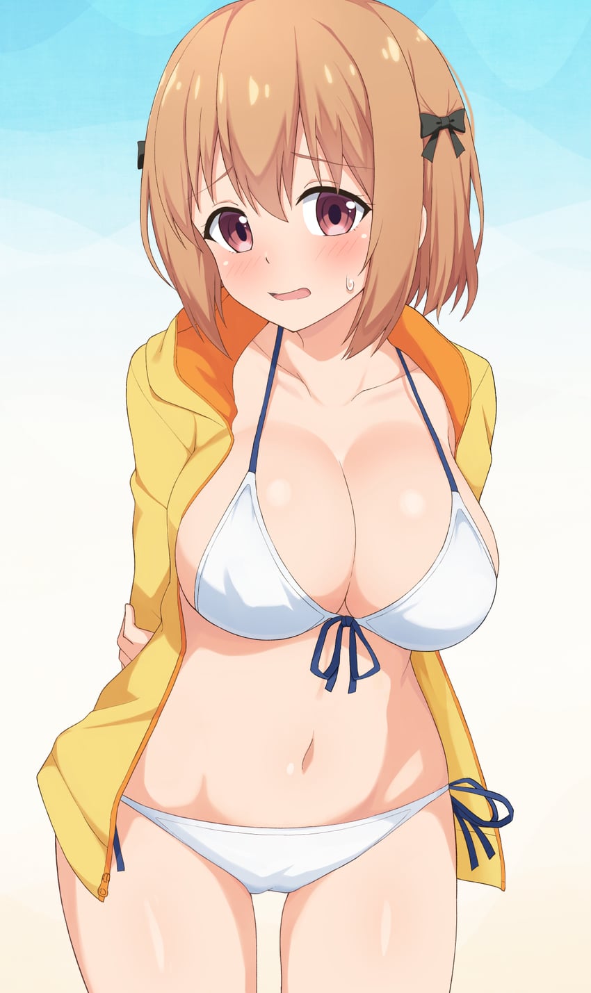 big_breasts bikini eniraka hoodie maehara_nina ochikobore_fruit_tart shy