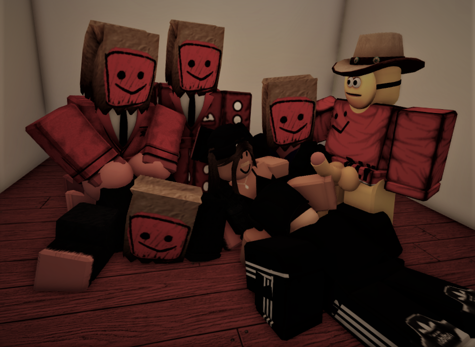 1girls 3d 77susgrimreaper artist_request cooolguy4448 madisonphobia multiple_boys orgy ratio richdrakes roblox roblox_avatar source_request tagme the_bag_buddies theedgymememan trash