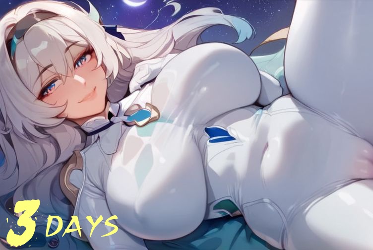 1girls ai_generated big_breasts bodysuit cameltoe firefly_(honkai:_star_rail) grey_hair hair_ornament headband honkai:_star_rail laying_down looking_at_viewer luscious_lips moon multicolored_eyes nihilous skin_tight skindentation space thick_thighs tight_clothing