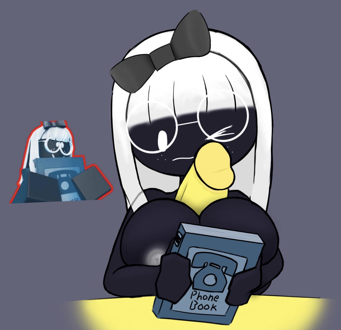 1boy, 1girls, betty (the battle bricks), black body, breasts, female, female focus, male, paizuri, roblox, roblox game, robloxian, self upload, source request, tagme, tbbfan122 (artist), the battle bricks, white hair