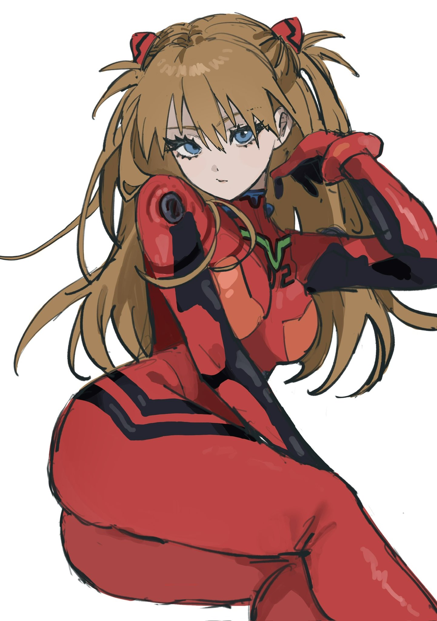 1girls, aged up, artist request, asuka langley sohryu, female, neon genesis evangelion, plugsuit, tagme