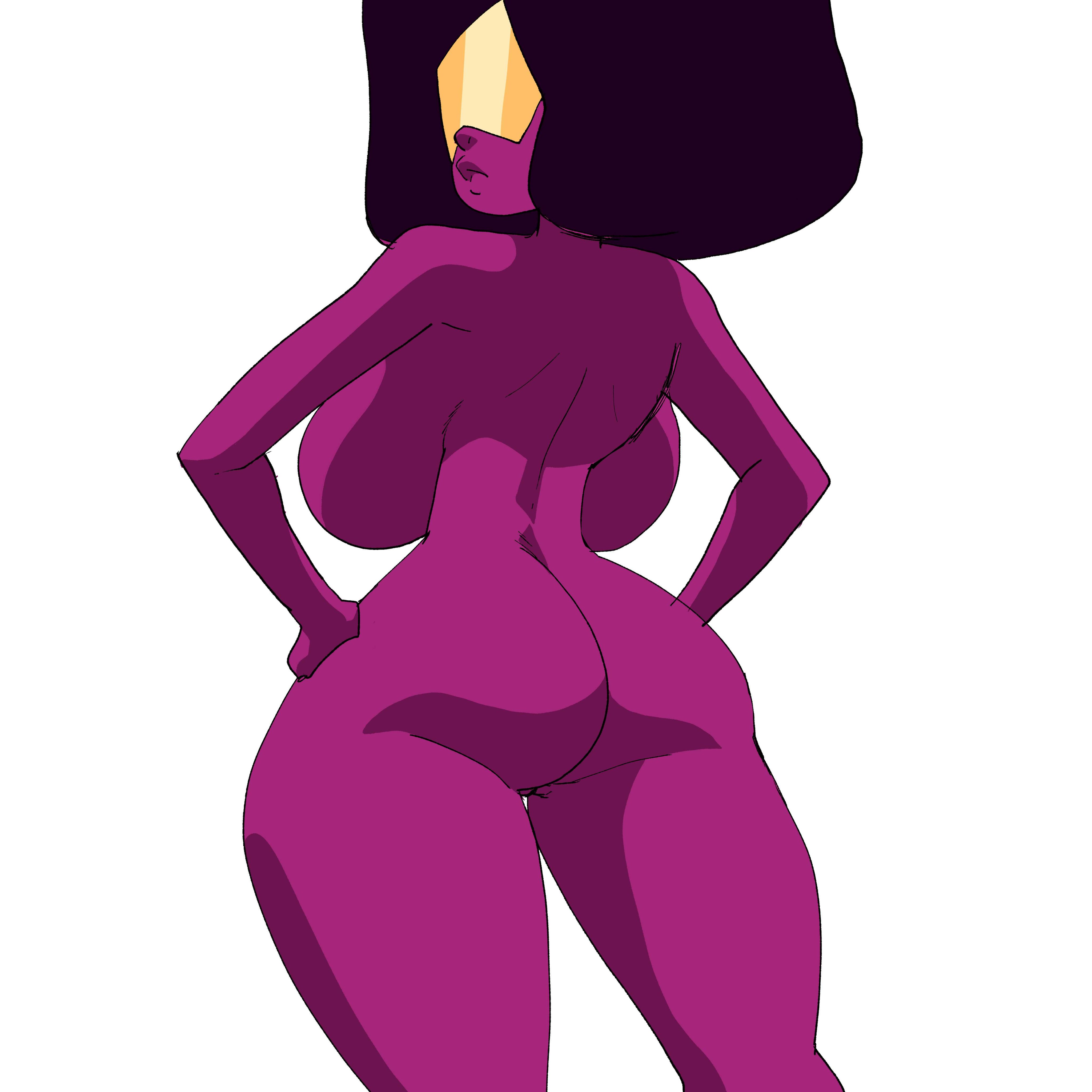 1girls, afro, areolae, bed, big areola, big breasts, breasts, busty, completely nude, coolerinker, female, female only, garnet (steven universe), gem (species), hand on hip, hands on hips, inker comics, inkershike, kneeling, kneeling on bed, large areolae, large breasts, looking at viewer, navel, nipples, nude, nude female, pussy, smile, smiling, smiling at viewer, source request, steven universe, thick thighs