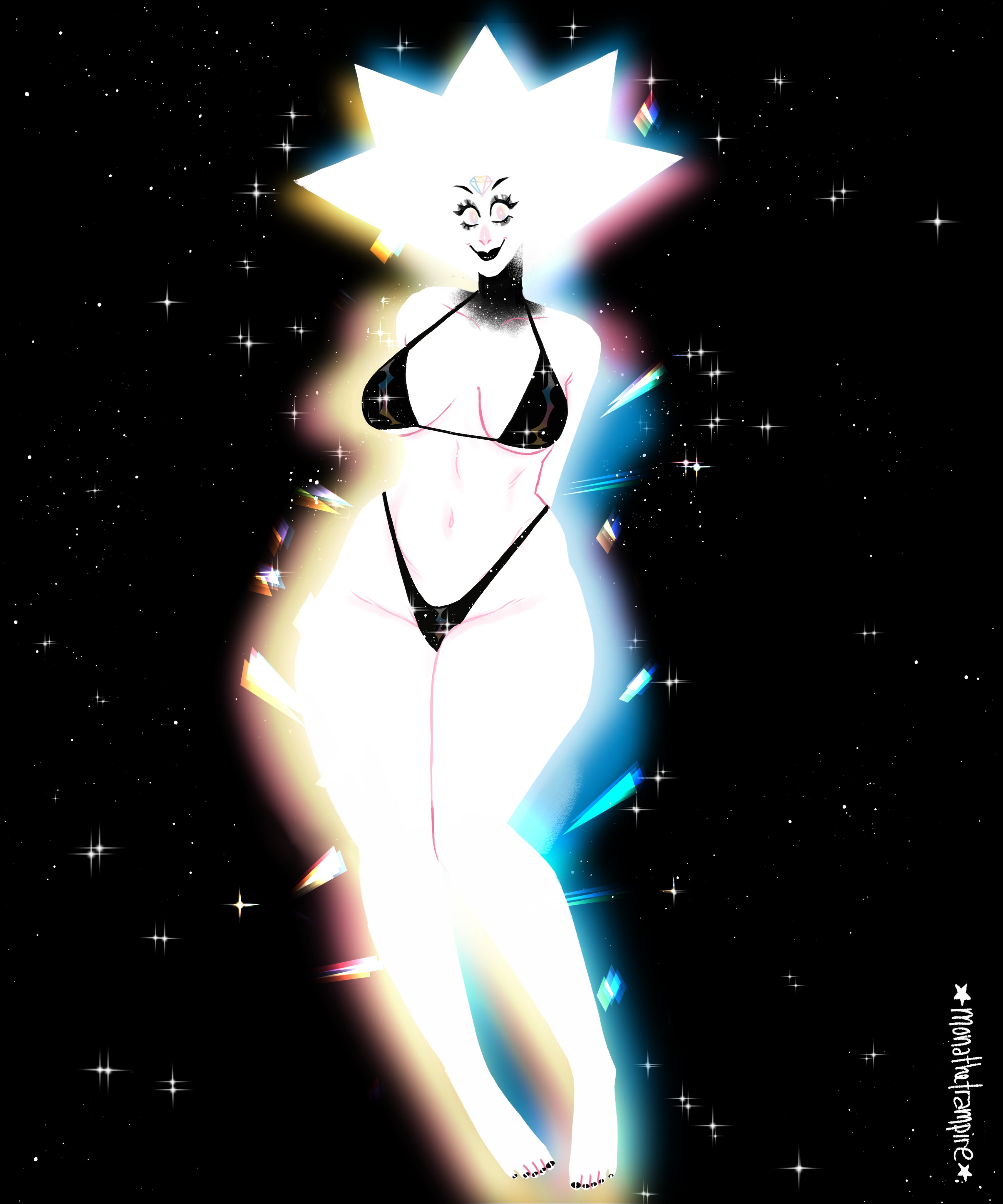 breasts, diamond (gem), diamond authority, female, gem, gem (species), monathetrampire, steven universe, white diamond (steven universe)