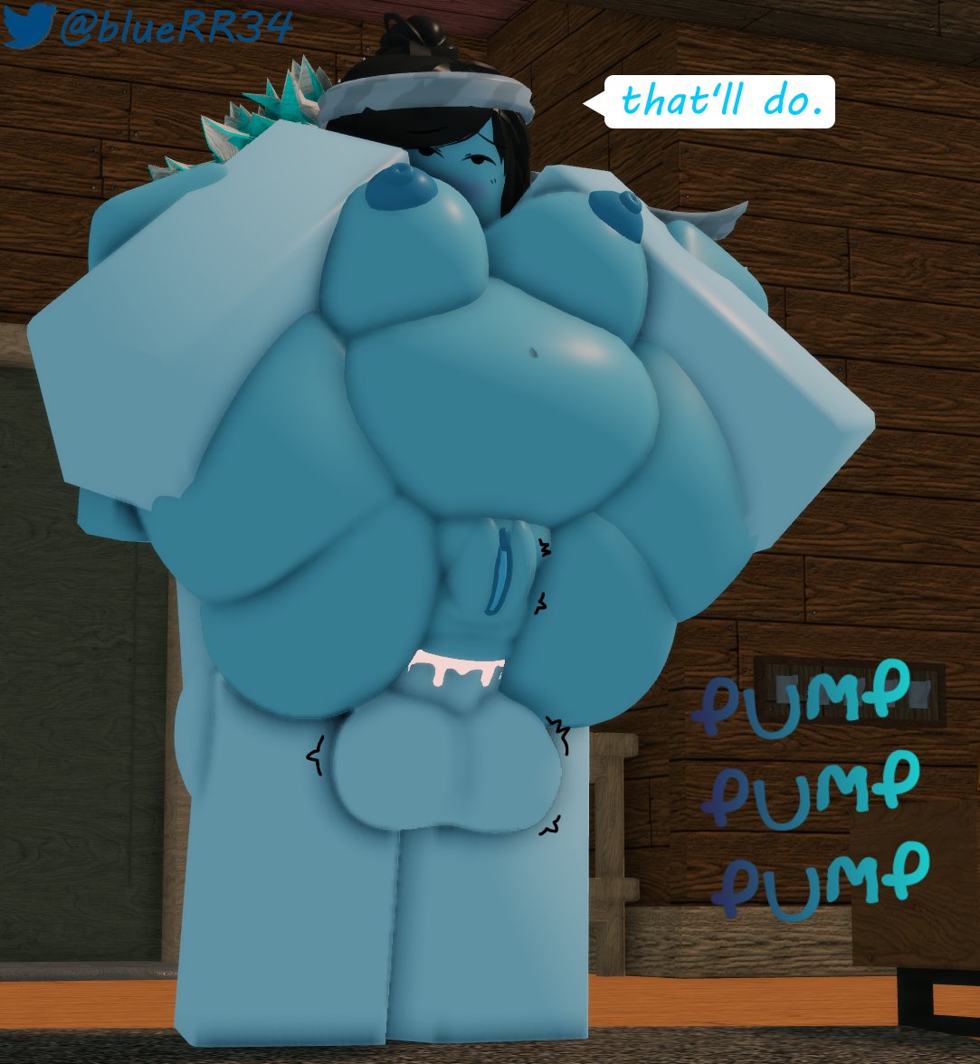 1boy 1boy1girl 1girls 3d ass balls belly_button big_ass big_breasts big_penis black_eyes black_hair blue_nipples blue_skin bluerr34 breasts character_request completely_nude cum cum_drip cum_in_ass cum_inside cumflation cumming dialogue english_text female female_focus full_nelson half-closed_eyes headband long_hair male male/female motion_lines nude nude_female nude_male onomatopoeia original_character penis roblox robloxian shiram short_hair speech_bubble stand_and_carry_position standing standing_sex straight text thighs twitter_username white_hair