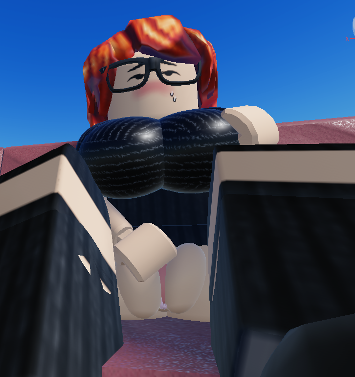 1girls 3d acorn_hair artist_request breasts crossed_eyes ginger lefmy masturbation pussy roblox robloxian thick_thighs