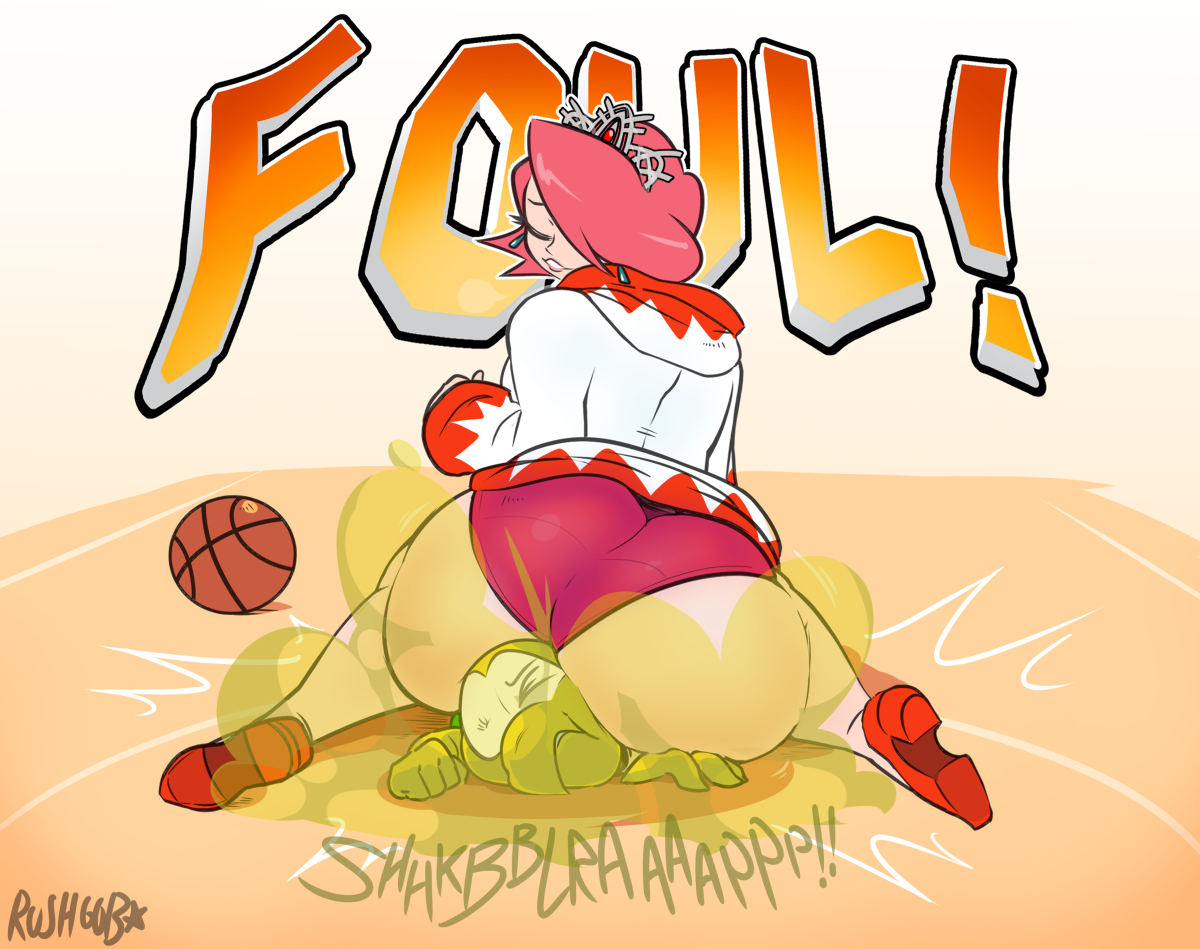 ass, basketball, big ass, bubble ass, bubble butt, facesitting, fart, fart cloud, fart fetish, farting, female, gobrush, huge ass, koopa, koopa troopa, mario (series), mario hoops 3 on 3, red hair, rushgob, tiara, white mage, white mage (mario)