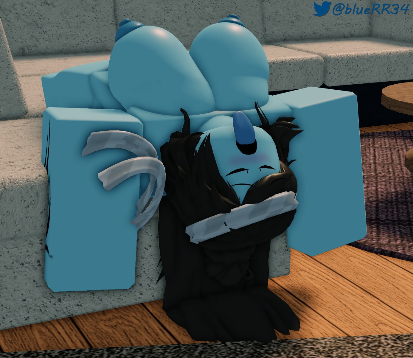 1girls, 3d, ass, big ass, big breasts, black hair, blue skin, bluerr34, breasts, completely nude, couch, female, female only, full body, naked, naked female, nude, nude female, open mouth, original character, roblox, robloxian, shiram, sofa, solo, solo female, tagme, tongue, tongue out, twitter username